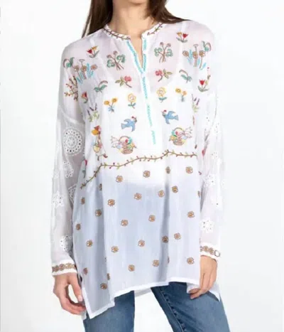 Pre-owned Johnny Was Sami Tunic For Women In White