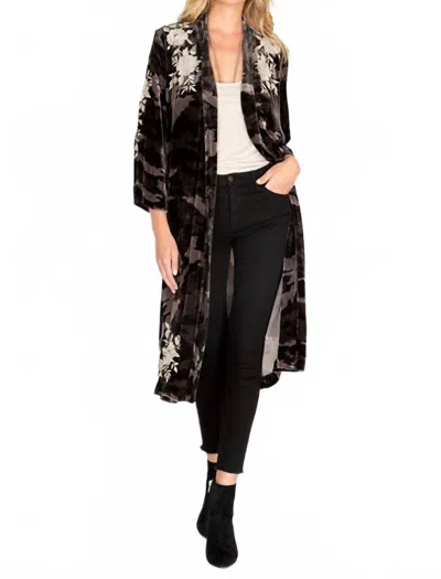 Johnny Was Santal Velvet Kimono In Moonlight In Black