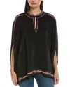 Johnny Was Petite Sascha Silk Poncho In Black