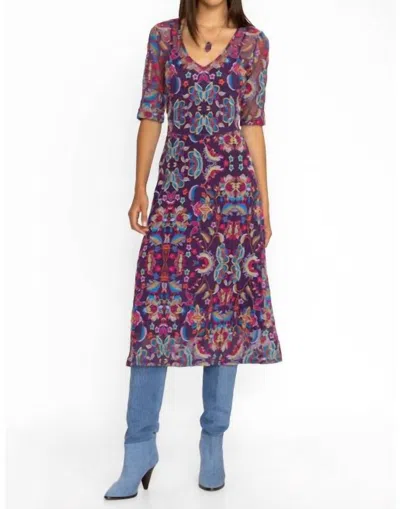 Johnny Was Sayler Mesh Midi Dress In Ethel In Purple