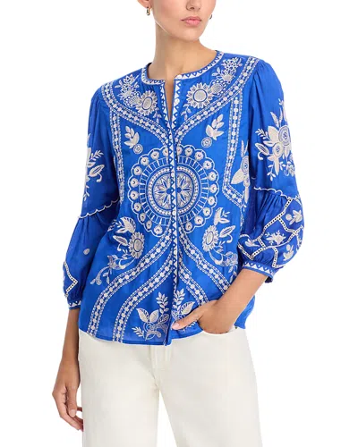 Johnny Was Scallop Sleeve Blouse