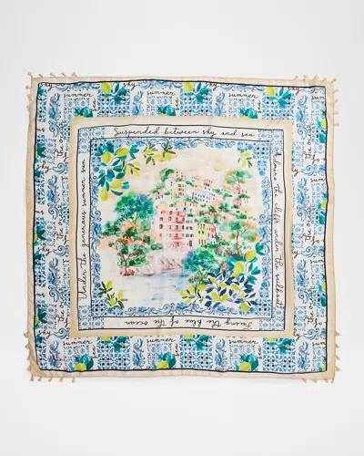 Johnny Was Scenic-print Square Silk Scarf In Multi