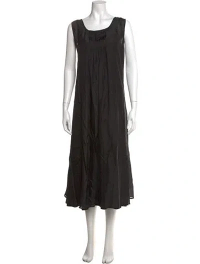 Pre-owned Johnny Was Scoop Neck Long Dress In Black