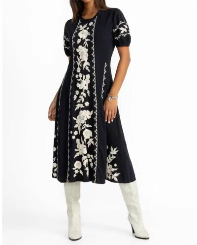 JOHNNY WAS SEAMED KNIT DRESS CAMILLE IN BLACK