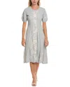 Johnny Was Seamed Knit Midi Dress In Gray