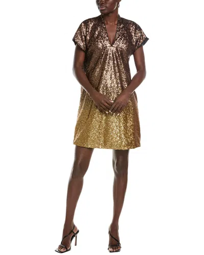 Johnny Was Sequin Gold Alma Dress In Multi