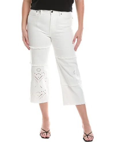 Johnny Was Sevilla Cropped Wide Leg Jean In White