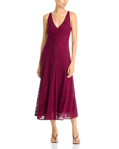 Johnny Was Sheanne Cotton Blend Lace Sleeveless Dress In Burgundy