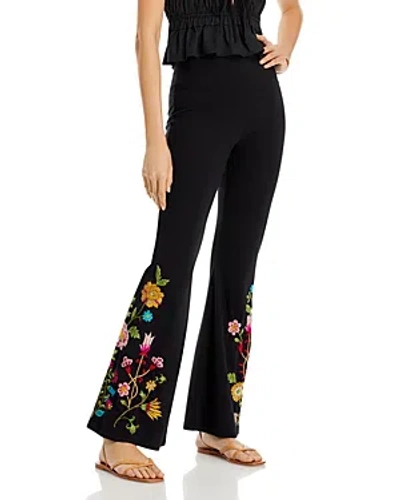 Johnny Was Sheri Embroidered Flare Leggings In Black