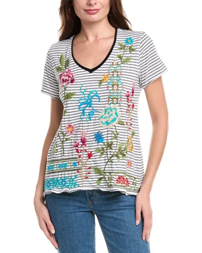 Johnny Was Sheri Everyday Stripe T-shirt In White