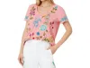 Johnny Was Sheri Everyday Tee Top In Coral Sunset In Pink