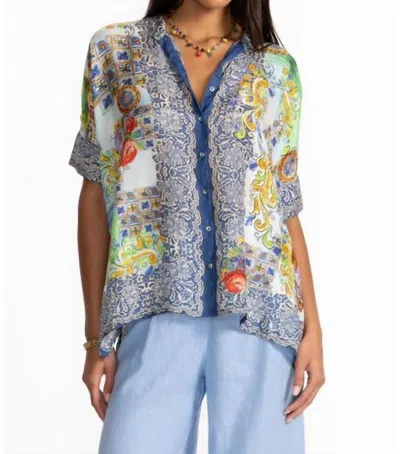 Johnny Was Shiro Buttoned Down Shirt In Christy In Multi