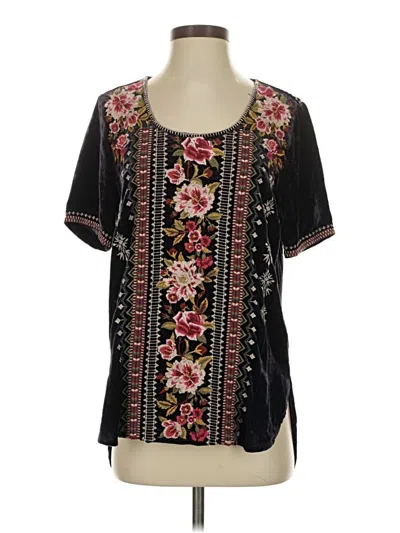 Pre-owned Johnny Was Short Sleeve T-shirt In Black