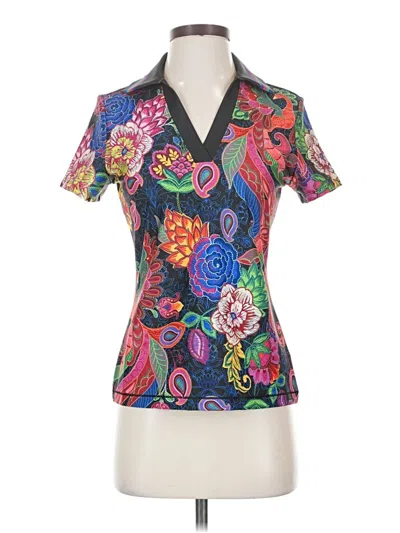 Pre-owned Johnny Was Short Sleeve T-shirt In Black