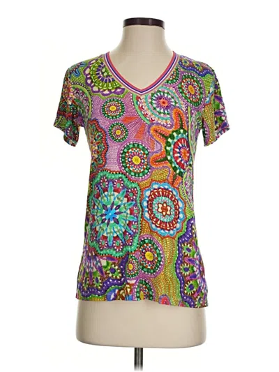 Pre-owned Johnny Was Short Sleeve T-shirt In Green