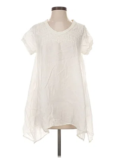Pre-owned Johnny Was Short Sleeve T-shirt In Ivory