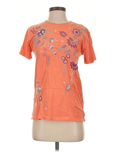 Pre-owned Johnny Was Short Sleeve T-shirt In Orange