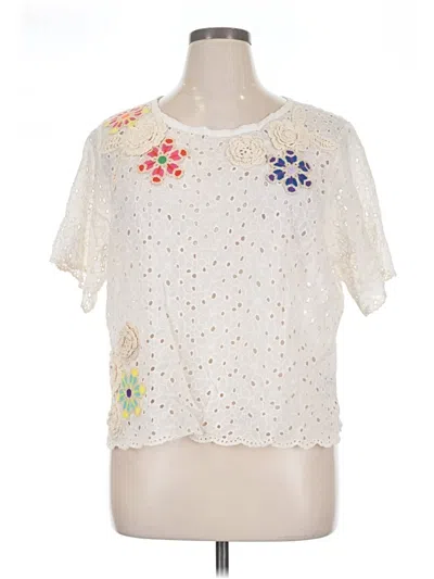 Pre-owned Johnny Was Short Sleeve T-shirt In White