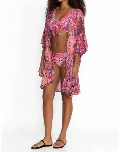 Johnny Was Side Tie Hipster Bikini Bottom In Valennis In Pink