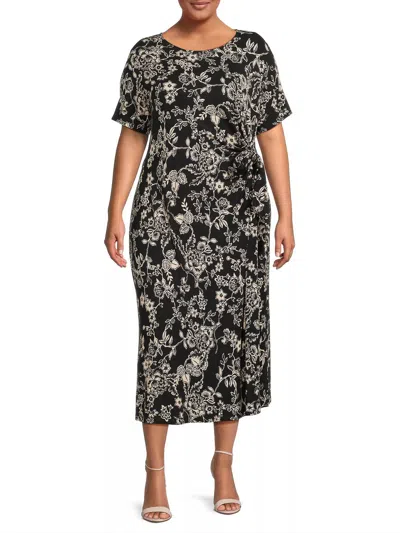 Johnny Was Side Tie Knit Dress - Plus In Vassala In Multi