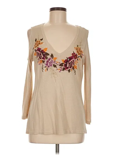 Pre-owned Johnny Was Silk Cardigan Sweater In Brown