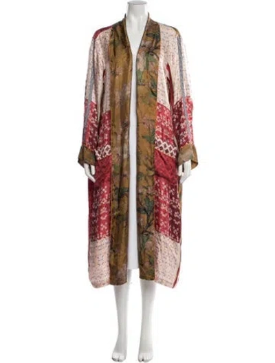 Pre-owned Johnny Was Silk Floral Print Jacket In Multicolor