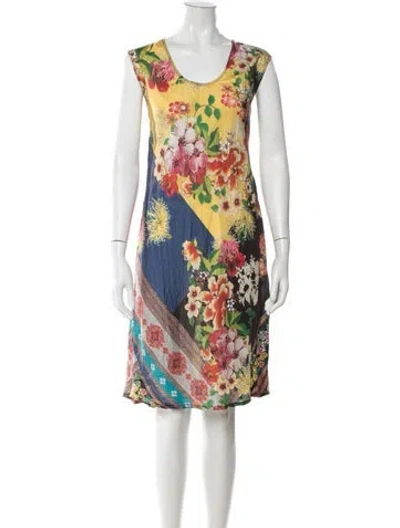 Pre-owned Johnny Was Silk Floral Print Nightgown In Multicolor