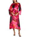 Johnny Was Flared Sleeve Dress In Ruby Bloom In Multi