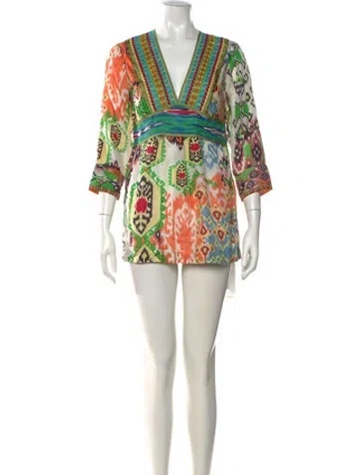 Pre-owned Johnny Was Silk Mini Dress In Multi