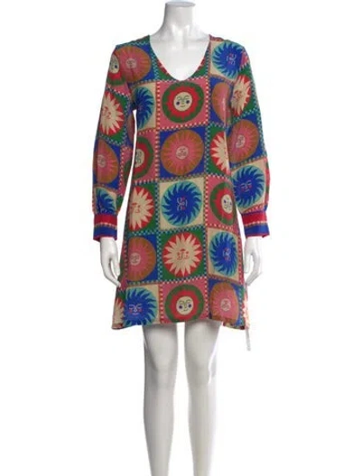 Pre-owned Johnny Was Silk Mini Dress W/ Tags In Multi