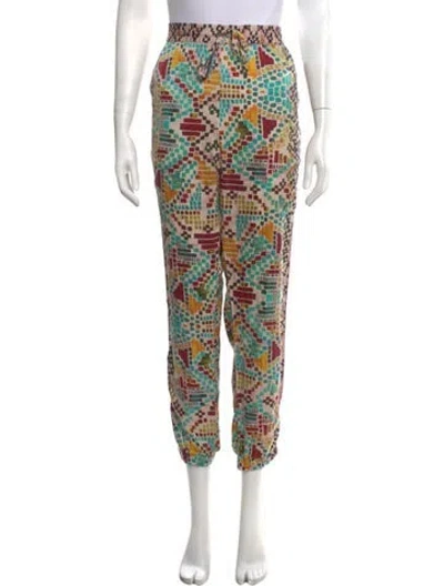 Pre-owned Johnny Was Silk Wide Leg Pants In Multicolor