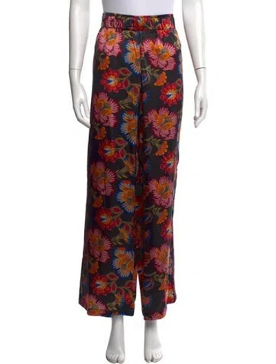 Pre-owned Johnny Was Silk Wide Leg Pants In Red