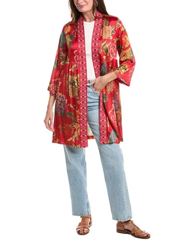 Johnny Was Silk-blend Kimono In Red