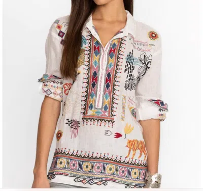 Johnny Was Simmie Blouse In Natural In White