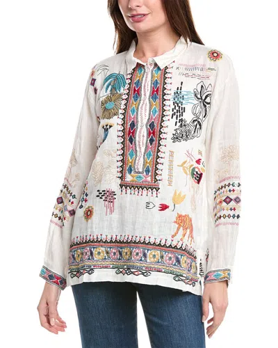 Johnny Was Simmie Linen Blouse In White