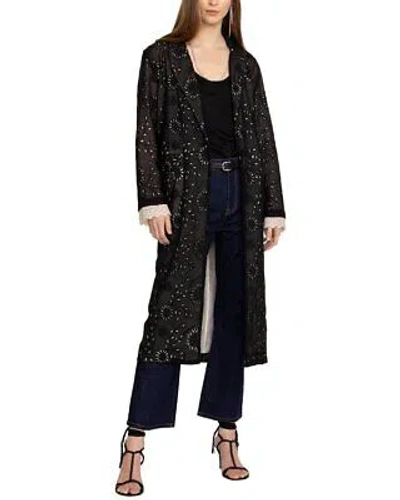 Pre-owned Johnny Was Skygazer Silk-blend Coat Women's In Black