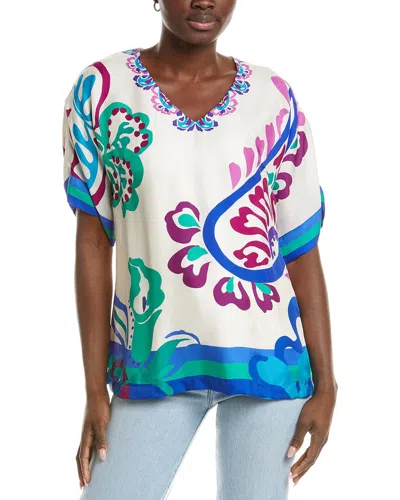 Johnny Was Slater Silk-blend Tunic In White