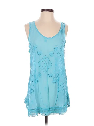 Pre-owned Johnny Was Sleeveless Blouse In Blue