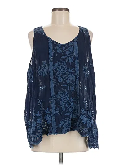 Pre-owned Johnny Was Sleeveless Blouse In Blue