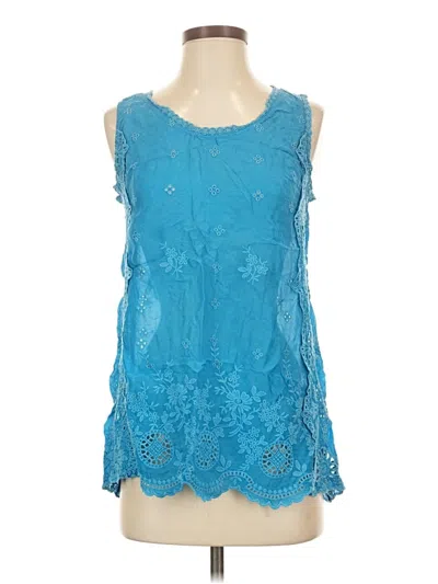 Pre-owned Johnny Was Sleeveless Blouse In Blue