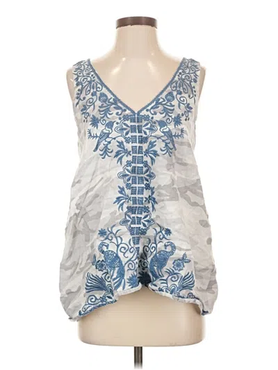 Pre-owned Johnny Was Sleeveless Blouse In Blue