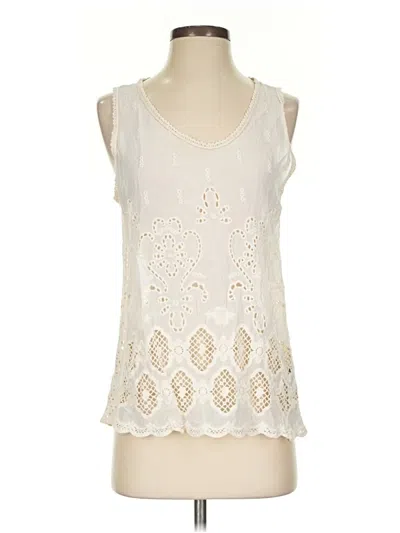 Pre-owned Johnny Was Sleeveless Blouse In Ivory