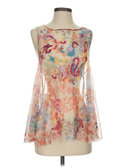 Pre-owned Johnny Was Sleeveless Blouse In Ivory