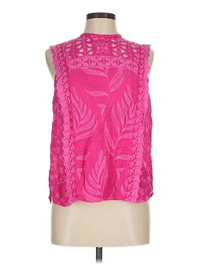 Pre-owned Johnny Was Sleeveless Blouse In Pink
