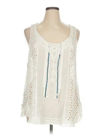 Pre-owned Johnny Was Sleeveless Blouse In White