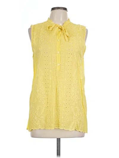 Pre-owned Johnny Was Sleeveless Blouse In Yellow