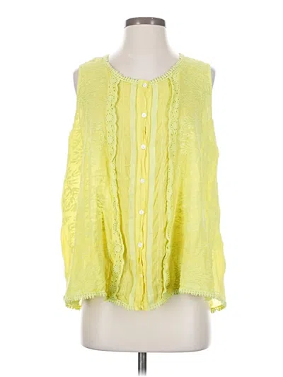 Pre-owned Johnny Was Sleeveless Blouse In Yellow