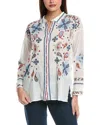 Johnny Was Petite Slim Audrey Embroidered Shirt In White