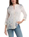 Johnny Was Slim Audrey Mandarin 3/4 Tunic In Neutral