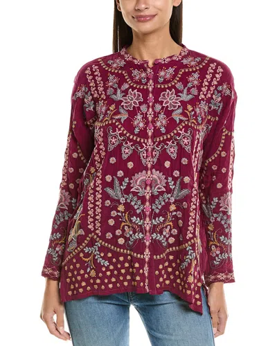Johnny Was Slim Audrey Tunic In Burgundy